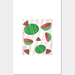 Cute Watermelon Repeated Design Posters and Art